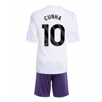 Manchester United Matheus Cunha #10 Vonkajší Detský futbalový dres 2025-26 Krátky Rukáv (+ trenírky)